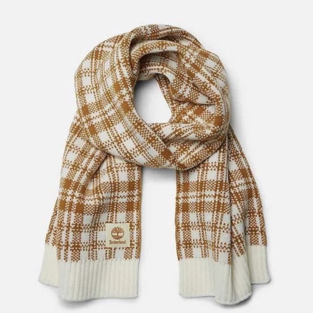 Timberland Scarf Wheat Plaid One Size unisex SOFT COZY